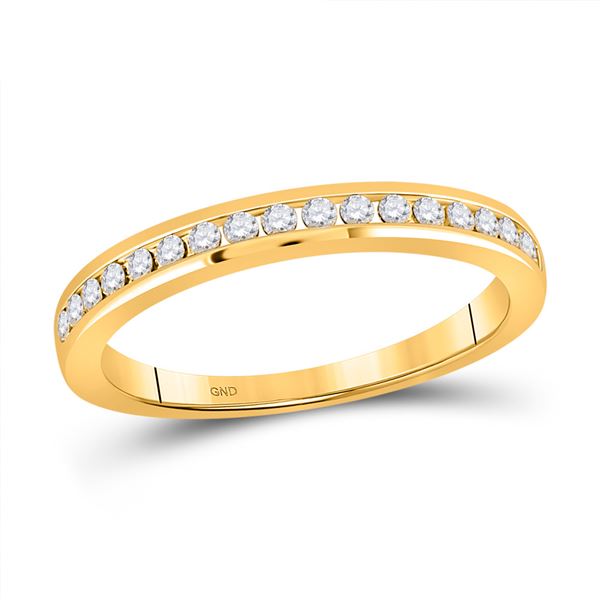 Diamond Wedding Single Row Band 1/4 Cttw 14kt Yellow Gold