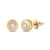 Image 1 : Diamond Solitaire Earrings 1/10 Cttw 14kt Yellow Gold