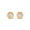 Image 2 : Diamond Solitaire Earrings 1/10 Cttw 14kt Yellow Gold