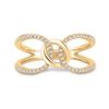 Image 2 : Diamond Negative Space Link Fashion Ring 1/6 Cttw 14kt Yellow Gold