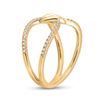 Image 4 : Diamond Negative Space Link Fashion Ring 1/6 Cttw 14kt Yellow Gold