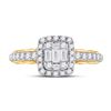 Image 2 : Baguette Diamond Square Cluster Ring 5/8 Cttw 14kt Yellow Gold