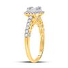 Image 3 : Baguette Diamond Square Cluster Ring 5/8 Cttw 14kt Yellow Gold