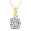 Image 1 : Diamond Cluster Pendant 1/4 Cttw 10kt Yellow Gold