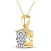 Image 2 : Diamond Cluster Pendant 1/4 Cttw 10kt Yellow Gold