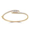 Image 1 : Diamond Cluster Bangle Bracelet 1/2 Cttw 14kt Yellow Gold