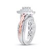 Image 3 : Pear Diamond Bridal Wedding Ring Band Set 1 Cttw 14kt Two-tone Gold