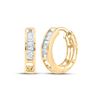 Image 1 : Baguette Diamond Huggie Hoop Earrings 1/6 Cttw 10kt Yellow Gold