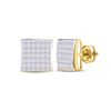 Image 1 : Princess Diamond Square Earrings 1 Cttw 14kt Yellow Gold