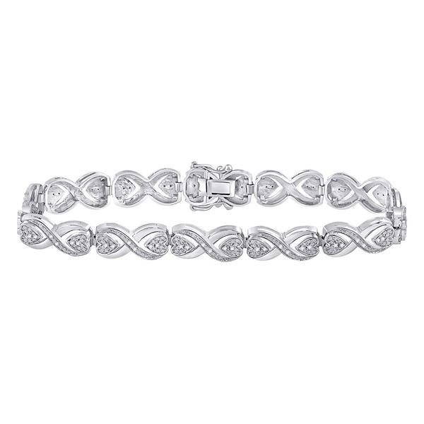 Diamond Infinity Bracelet 1/4 Cttw Sterling Silver