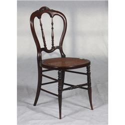 LATE VICTORIAN WALNUT SIDE CHAIR