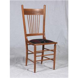 CIRCA 1890 OAK PRESS BACK SIDE CHAIR