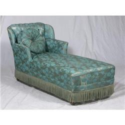BROCADE UPHOLSTERED CHAISE LONGUE