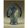 Image 1 : ROSEVILLE ''FREESIA'' BLUE BASKET VASE 10'' SHAPE 392