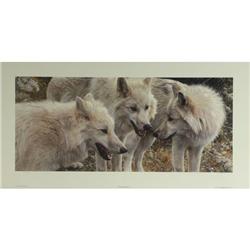 LITHOGRAPH CARL BRENDERS ARTIC WOLVES L.E.
