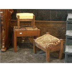 THREE CIRCA 1901-20 ARTS AND CRAFTS FOOTSTOOLS