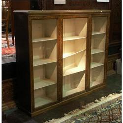 CIRCA 1900 AMERICAN TIGER OAK CLOSED BOOKCASE