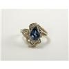 Image 1 : SAPPHIRE AND DIAMOND 14K WHITE GOLD LADY'S RING