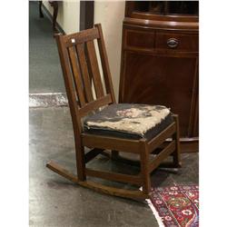 CIRCA 1910-20 STICKLEY TIGER OAK ROCKING CHAIR
