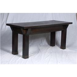 CIRCA 1910 ARTS AND CRAFTS DARK OAK TABLE