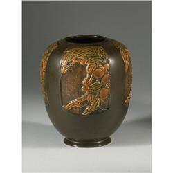 ROSEVILLE ''PANEL'' BROWN VASE 8''