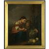 Image 2 : OIL PAINTING ANTIQUE PEASANTS COUNTING CHANGE