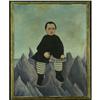 Image 1 : OIL PAINTING PRIMITIVE FIGURE VINTAGE
