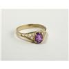 Image 1 : PURPLE SAPPHIRE AND DIAMOND RING IN 14K