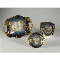 1894 HAVILAND LIMOGES COBALT DESSERT DISHES & TRAY