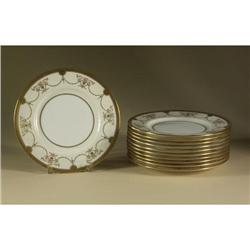 MINTON CHINA DINNER PLATES GOLD TRIM