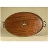 Image 1 : WOOD MARQUETRY TRAY WITH STERLING SILVER EDGE