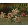 Image 1 : OIL PAINTING PINK ROSES ANTIQUE