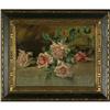 Image 2 : OIL PAINTING PINK ROSES ANTIQUE