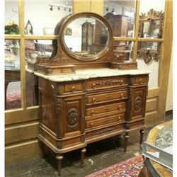 CIRCA 1900 ITALIAN BAROQUE CARVED WALNUT DRESSER