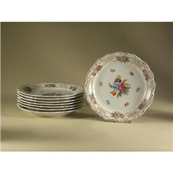 PORCELAIN:  A lot of eight transfer ware 11'' service plates