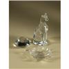 Image 1 : THREE BACCARAT CRYSTAL ITEMS CAT, HEART, LEAF DISH
