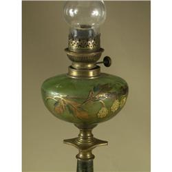 EUROPEAN KEROSENE LAMP BOHEMIAN GLASS