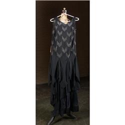 VINTAGE BLACK RHINESTONE DRESS FLAPPER STYLE