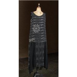 VINTAGE BLACK BEADED FLAPPER DRESS