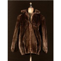 SHEARED OTTER OR BEAVER FUR BOMBER JACKET