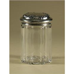 GLASS VANITY JAR WITH STERLING LID
