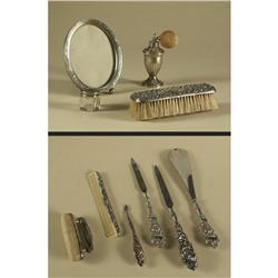 ELEVEN STERLING VANITY DRESSERWARE ITEMS