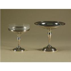 TWO WEIGHTED STERLING SILVER COMPOTES/HIRSCH