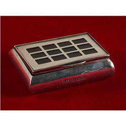 STERLING SILVER AND GUTTA PERCHA SNUFF BOX
