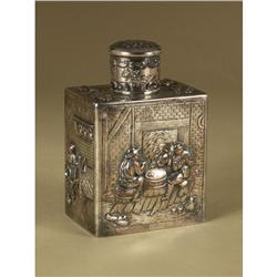 SILVER ON COPPER FLASK POSSIBLY DANISH