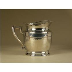 FORMAN BROTHERS HAMMERED NICKLE SILVERED PITCHER