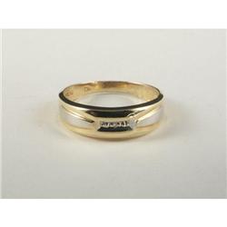 DIAMOND AND 14K YELLOW & WHITE GOLD MAN'S RING