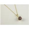 Image 1 : CULTURED BLACK PEARL, DIAMOND & 14K PENDANT& CHAIN