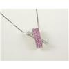 Image 1 : PINK SAPPHIRE & DIAMOND PENDANT W/ CHAIN 14K
