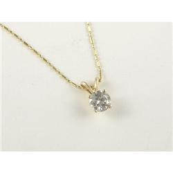 DIAMOND AND 14K YELLOW GOLD PENDANT WITH CHAIN